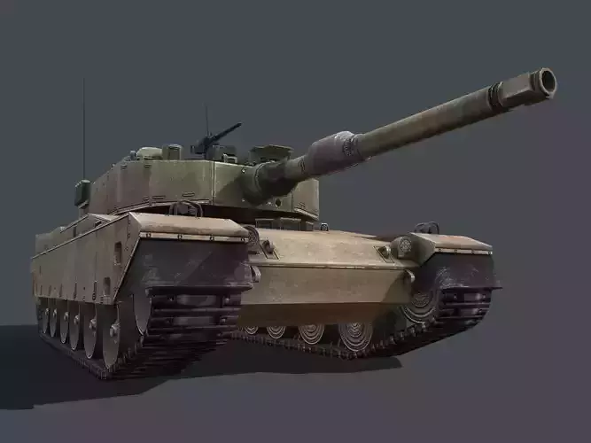 Type 90 Main Battle Tank Low-poly 3D model