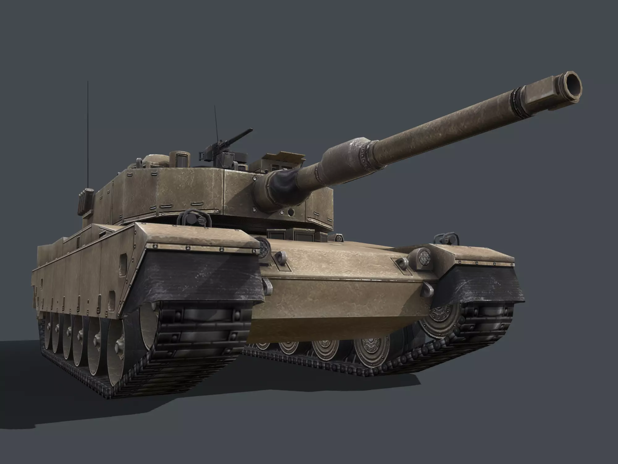 Type 90 Main Battle Tank Low-poly 3D model_0