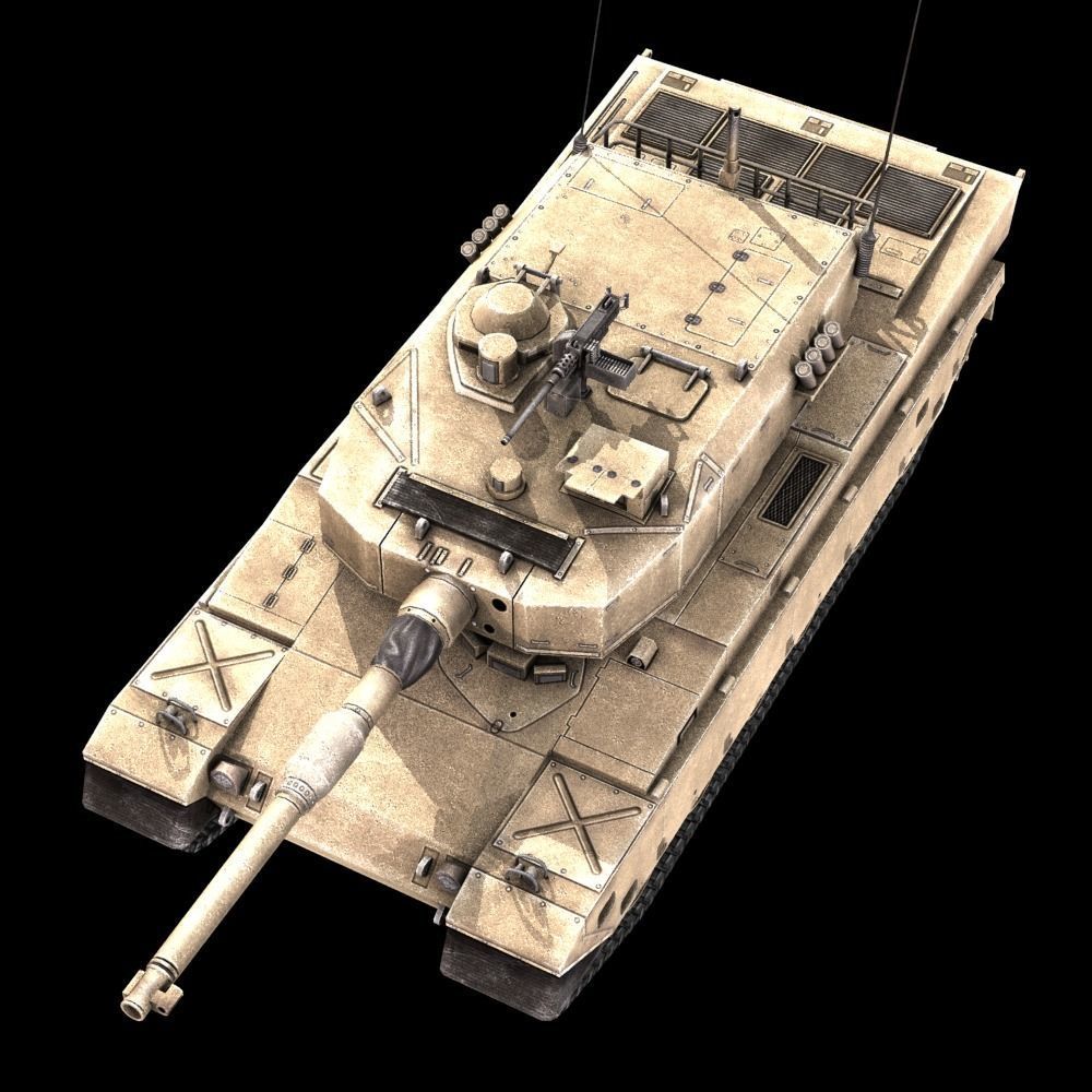 Type 90 Main Battle Tank Low-poly 3D model_31
