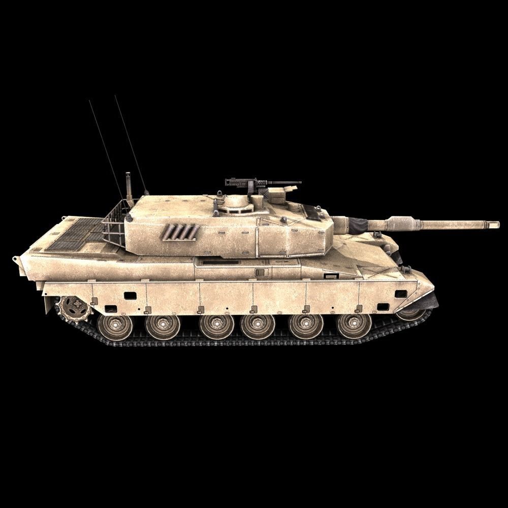 Type 90 Main Battle Tank Low-poly 3D model_28