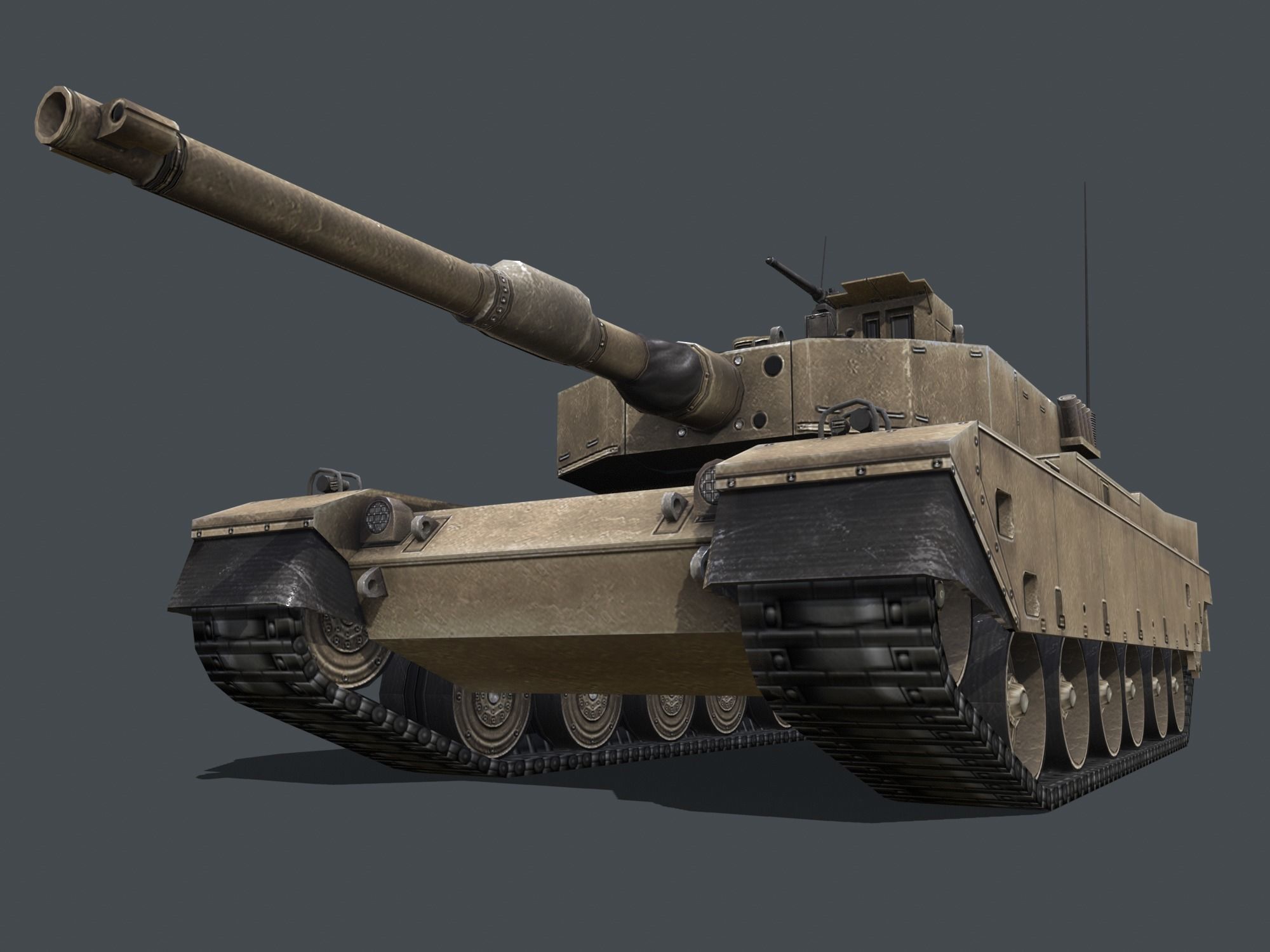 Type 90 Main Battle Tank Low-poly 3D model_7