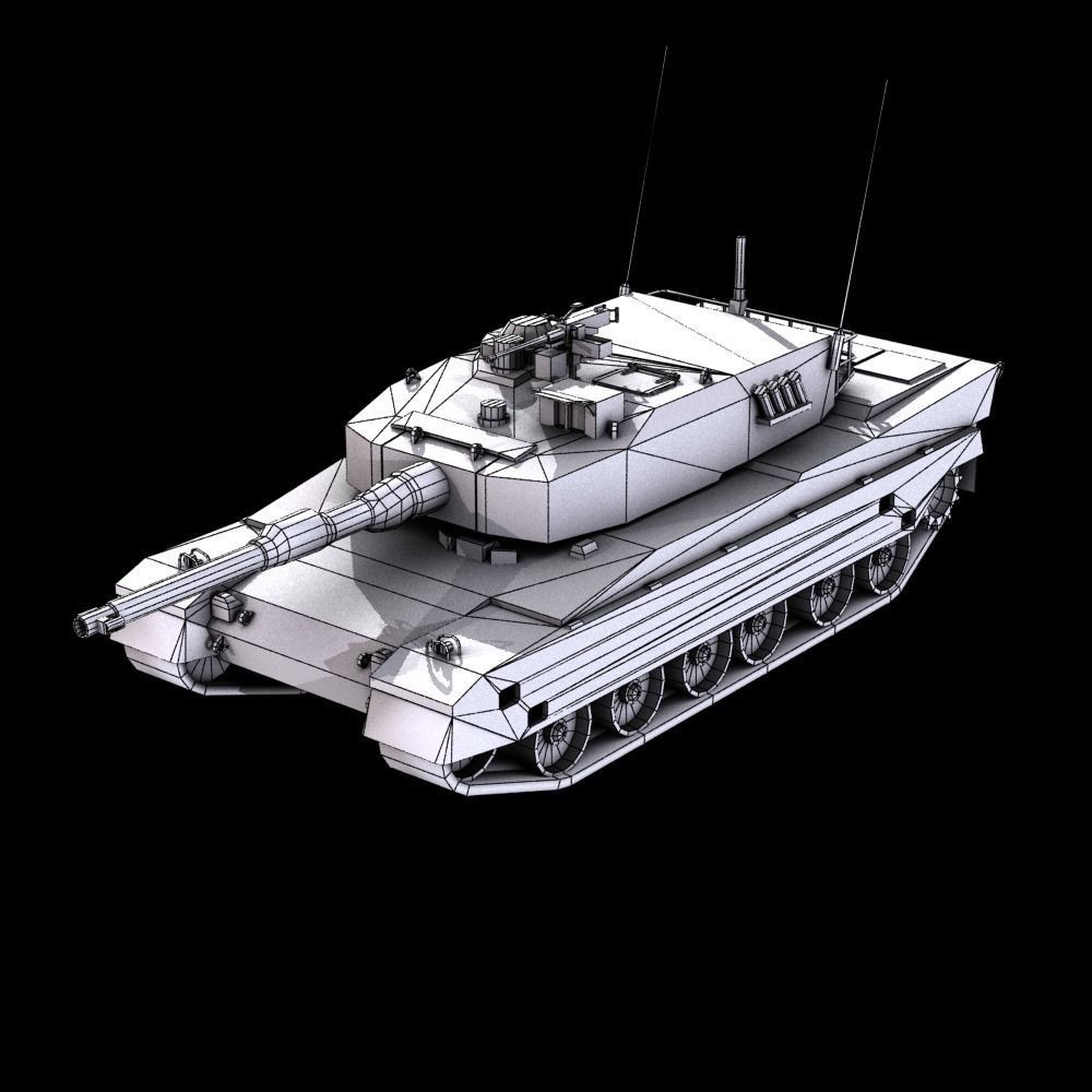 Type 90 Main Battle Tank Low-poly 3D model_36
