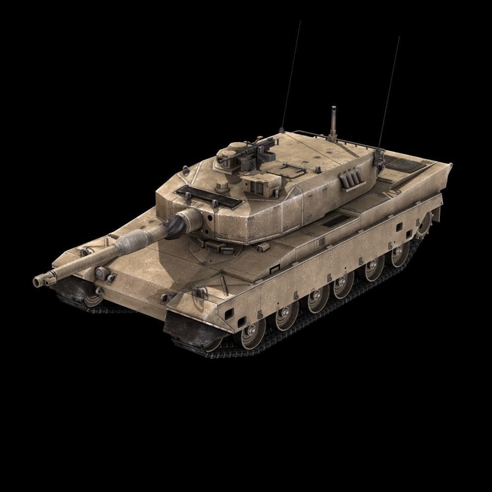 Type 90 Main Battle Tank Low-poly 3D model_26