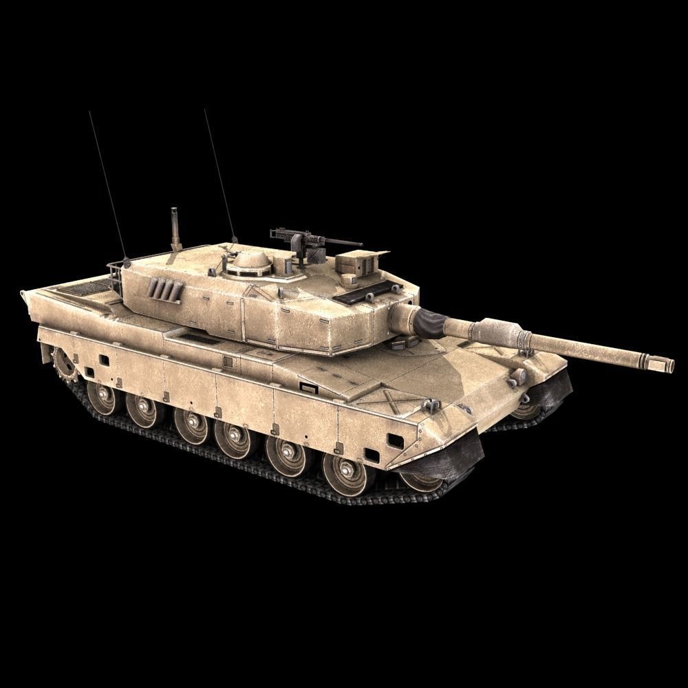 Type 90 Main Battle Tank Low-poly 3D model_29