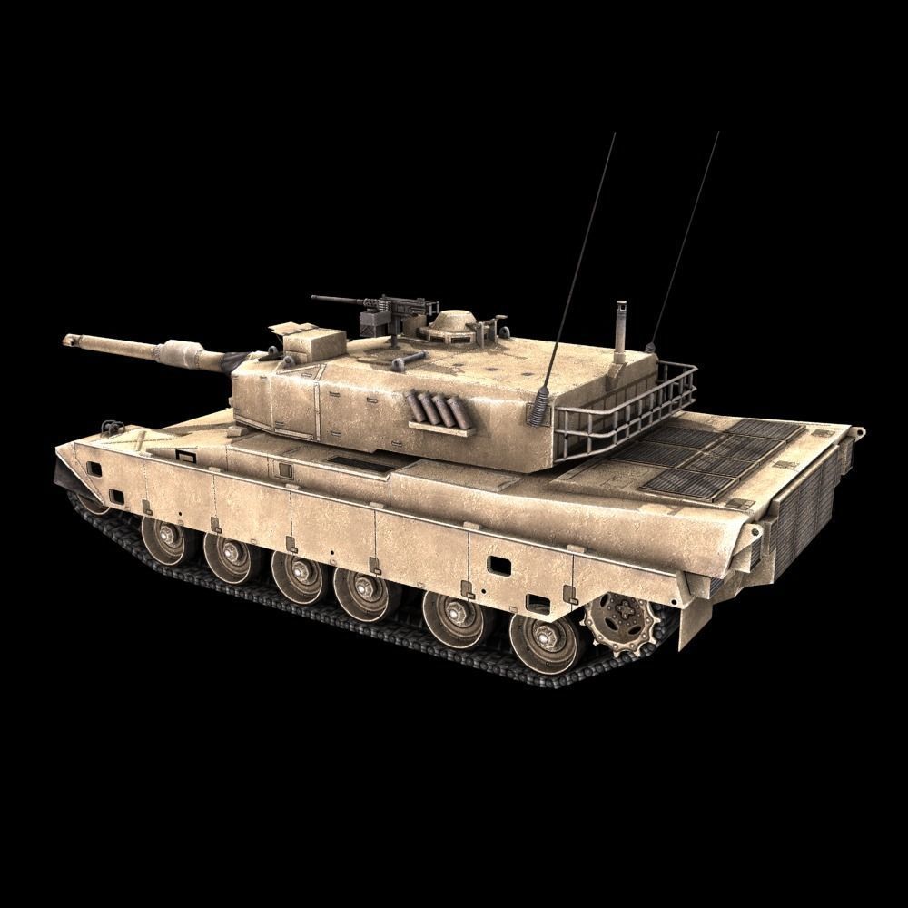 Type 90 Main Battle Tank Low-poly 3D model_25