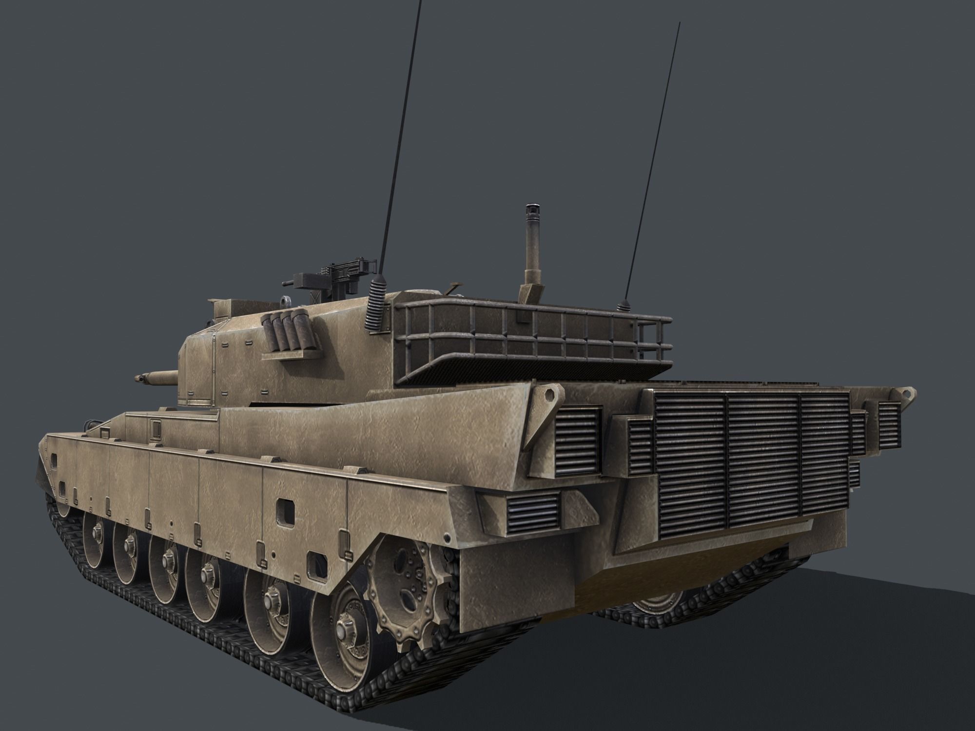 Type 90 Main Battle Tank Low-poly 3D model_10