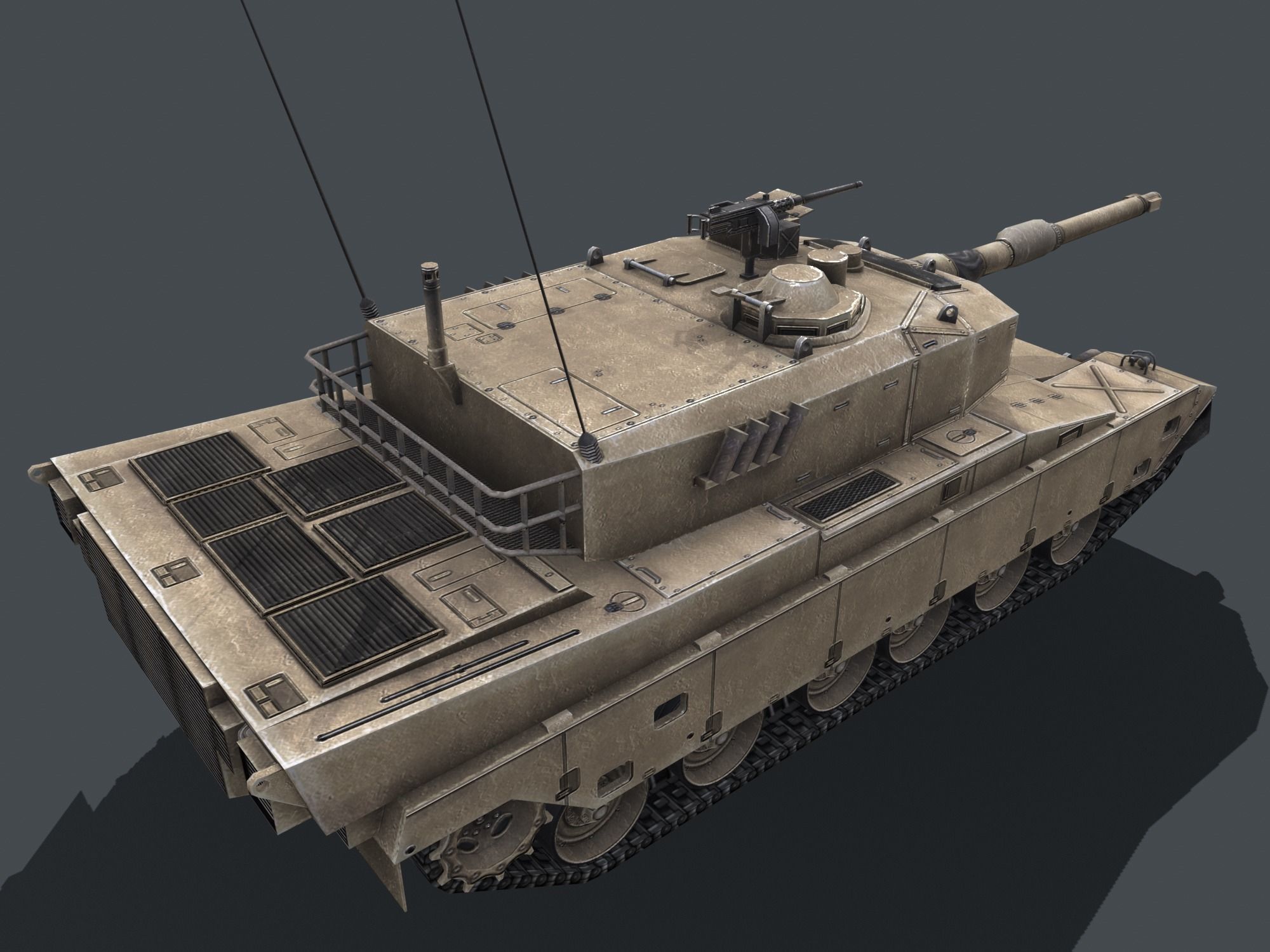 Type 90 Main Battle Tank Low-poly 3D model_6