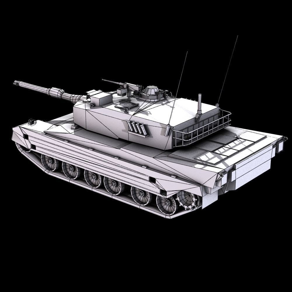 Type 90 Main Battle Tank Low-poly 3D model_35