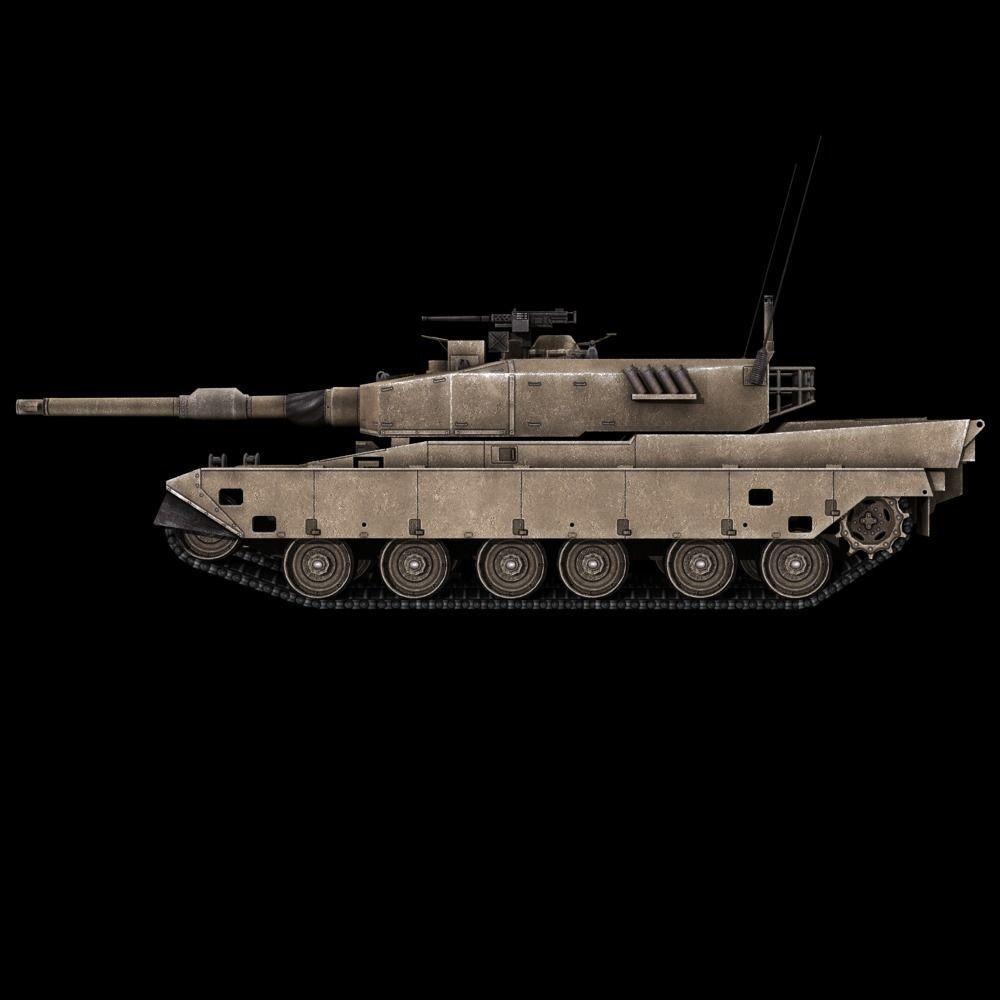 Type 90 Main Battle Tank Low-poly 3D model_34