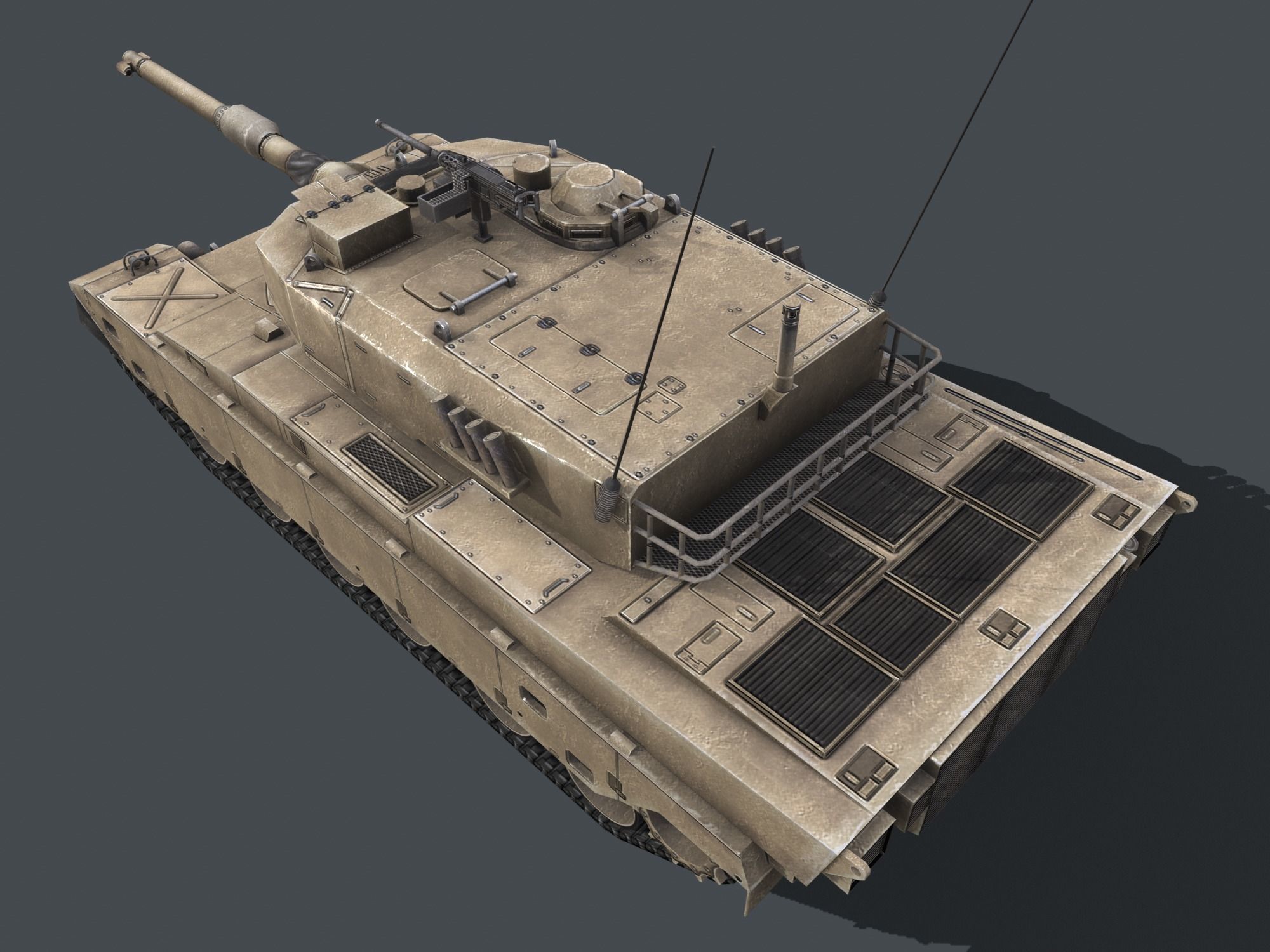 Type 90 Main Battle Tank Low-poly 3D model_5