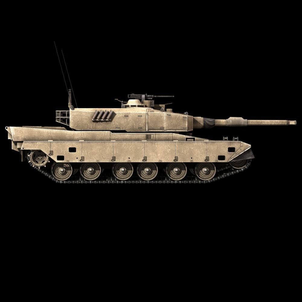 Type 90 Main Battle Tank Low-poly 3D model_33