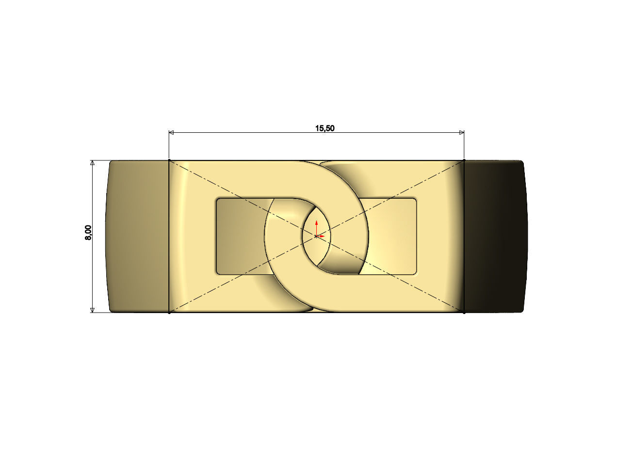 Overlapping D link 8mm wide signet ring US sizes 6to9 3D print model_6