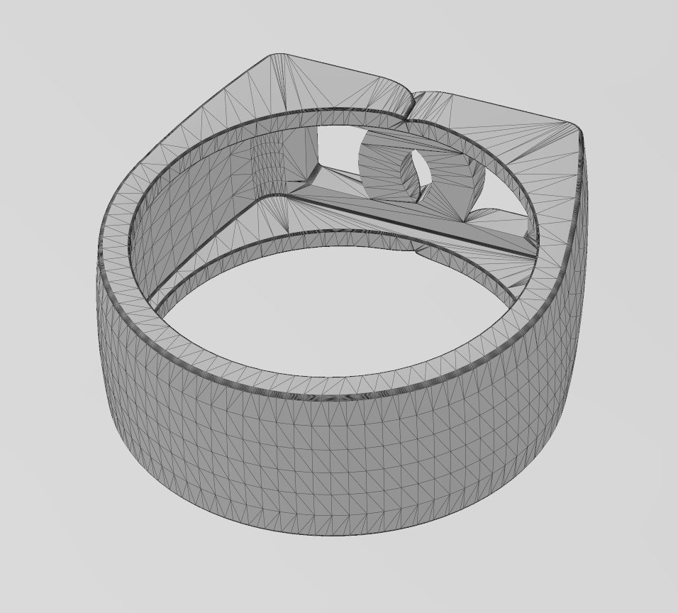 Overlapping D link 8mm wide signet ring US sizes 6to9 3D print model_15