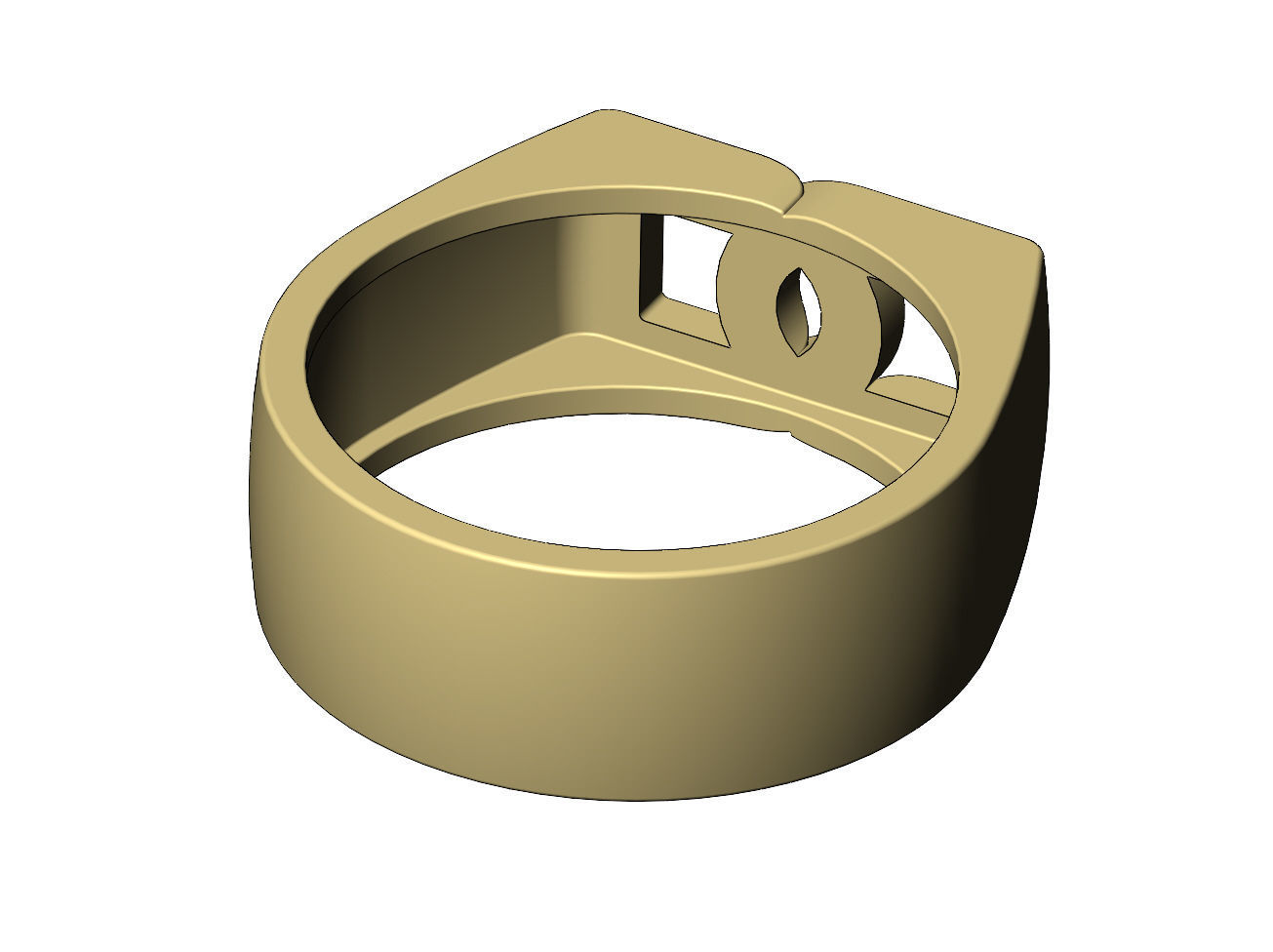 Overlapping D link 8mm wide signet ring US sizes 6to9 3D print model_8