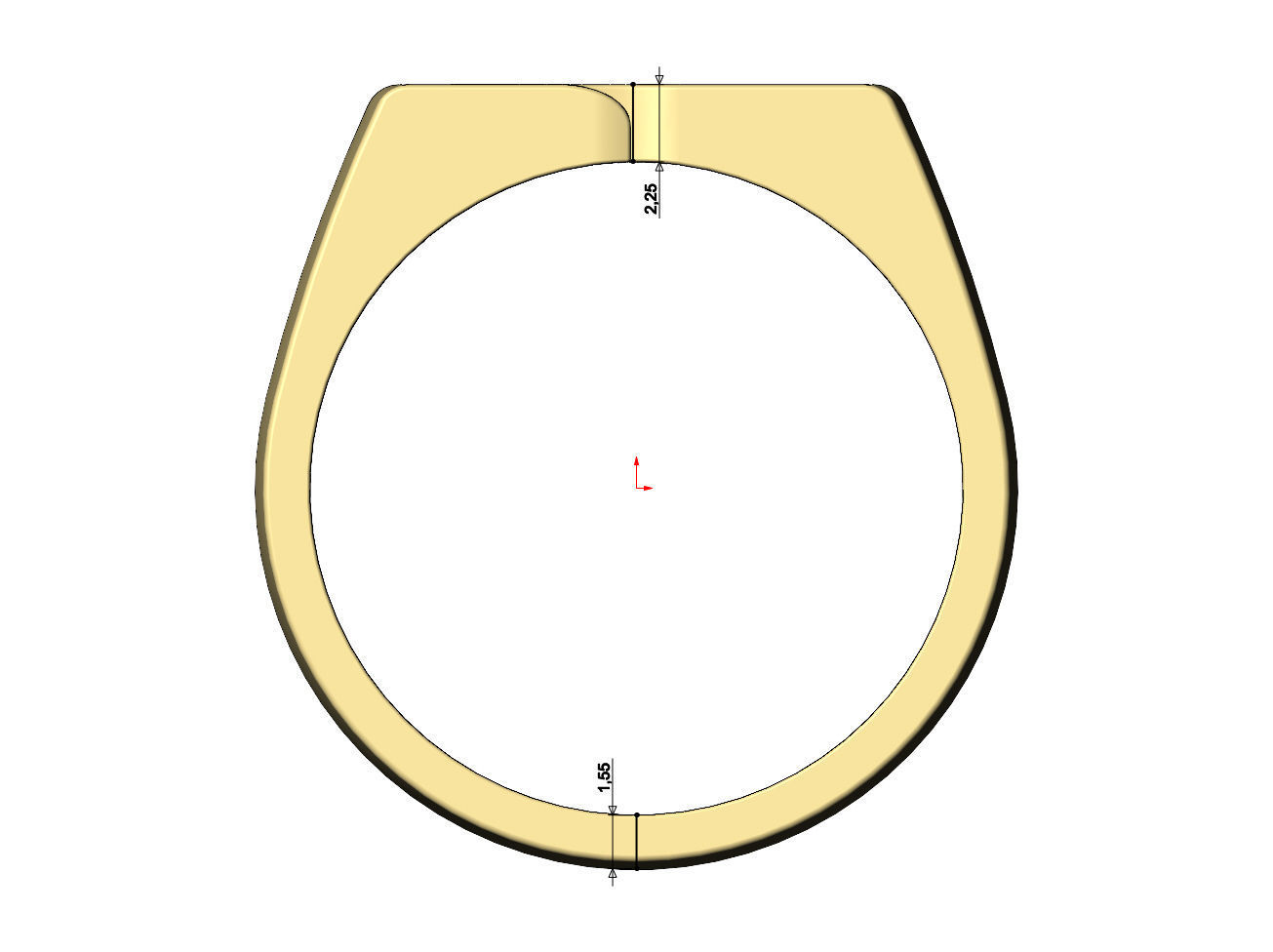 Overlapping D link 8mm wide signet ring US sizes 6to9 3D print model_7