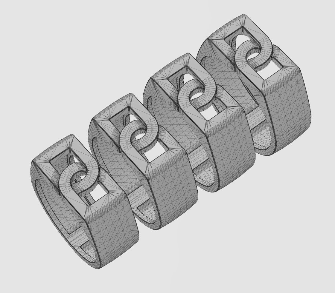 Overlapping D link 8mm wide signet ring US sizes 6to9 3D print model_13