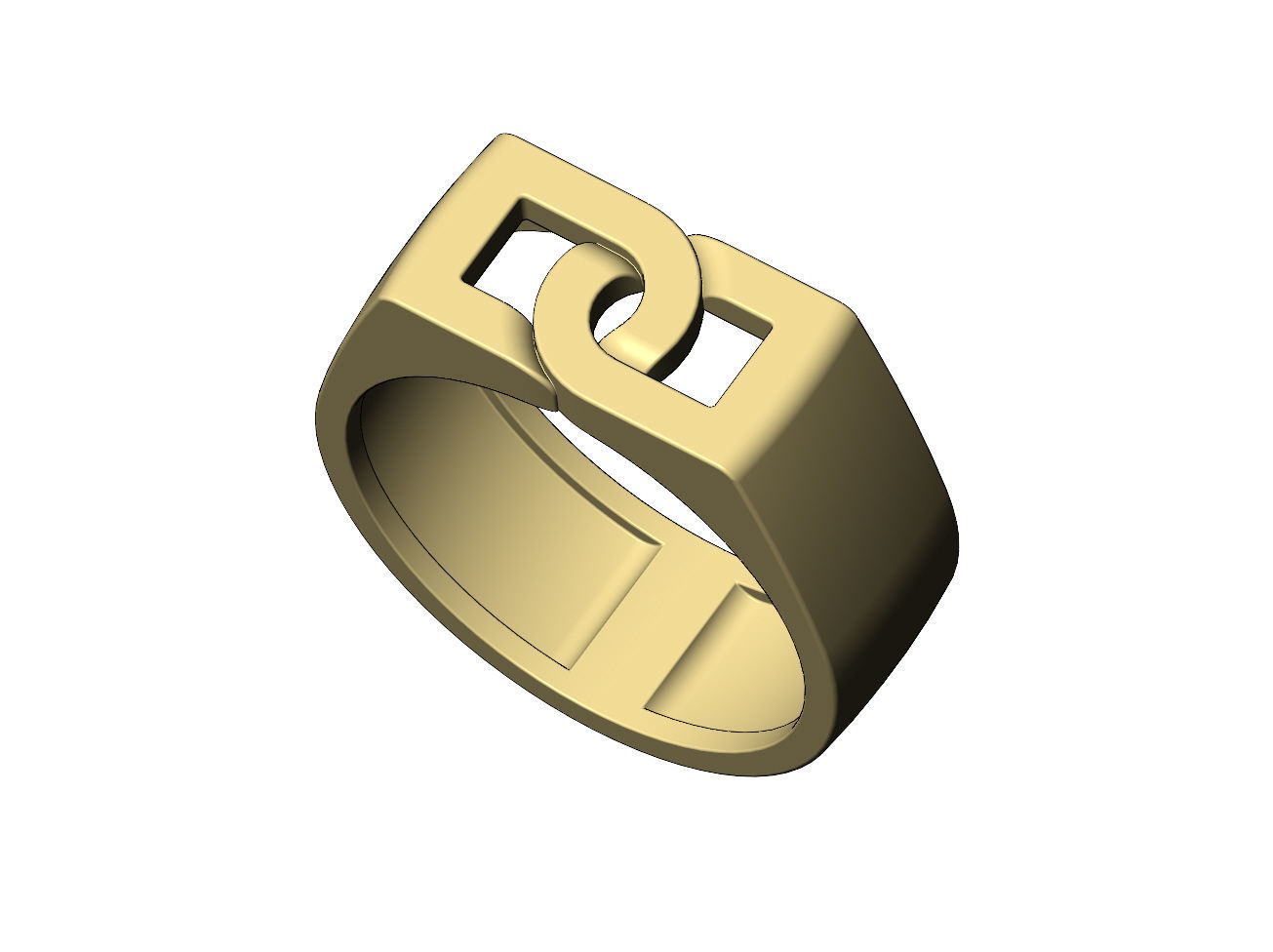 Overlapping D link 8mm wide signet ring US sizes 6to9 3D print model_5