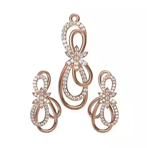 Women Earrings Pendant Set STL JCD Details