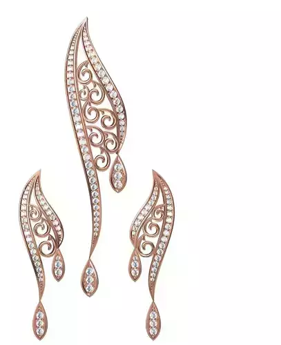 Women Earrings Pendant Set STL JCD Details