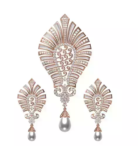 Women Earrings Pendant Set STL JCD Details