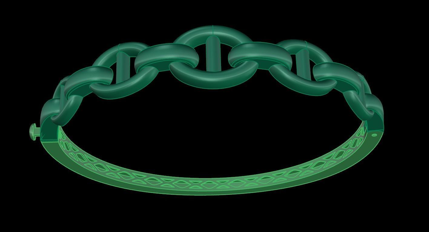 Chain design bracelet 3D print model_2