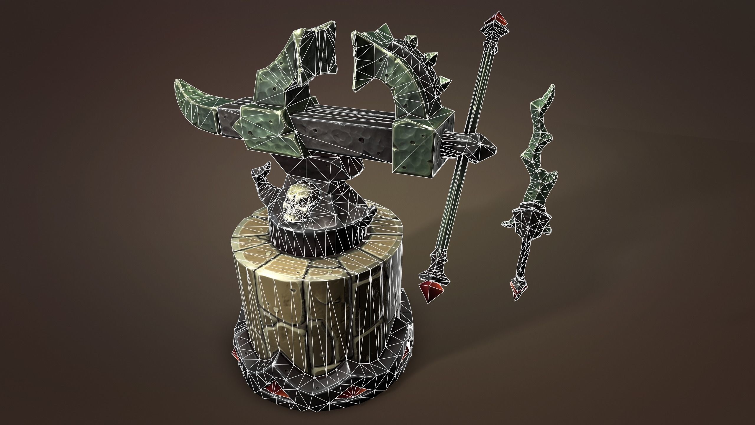 Undead vise Low-poly 3D model_1