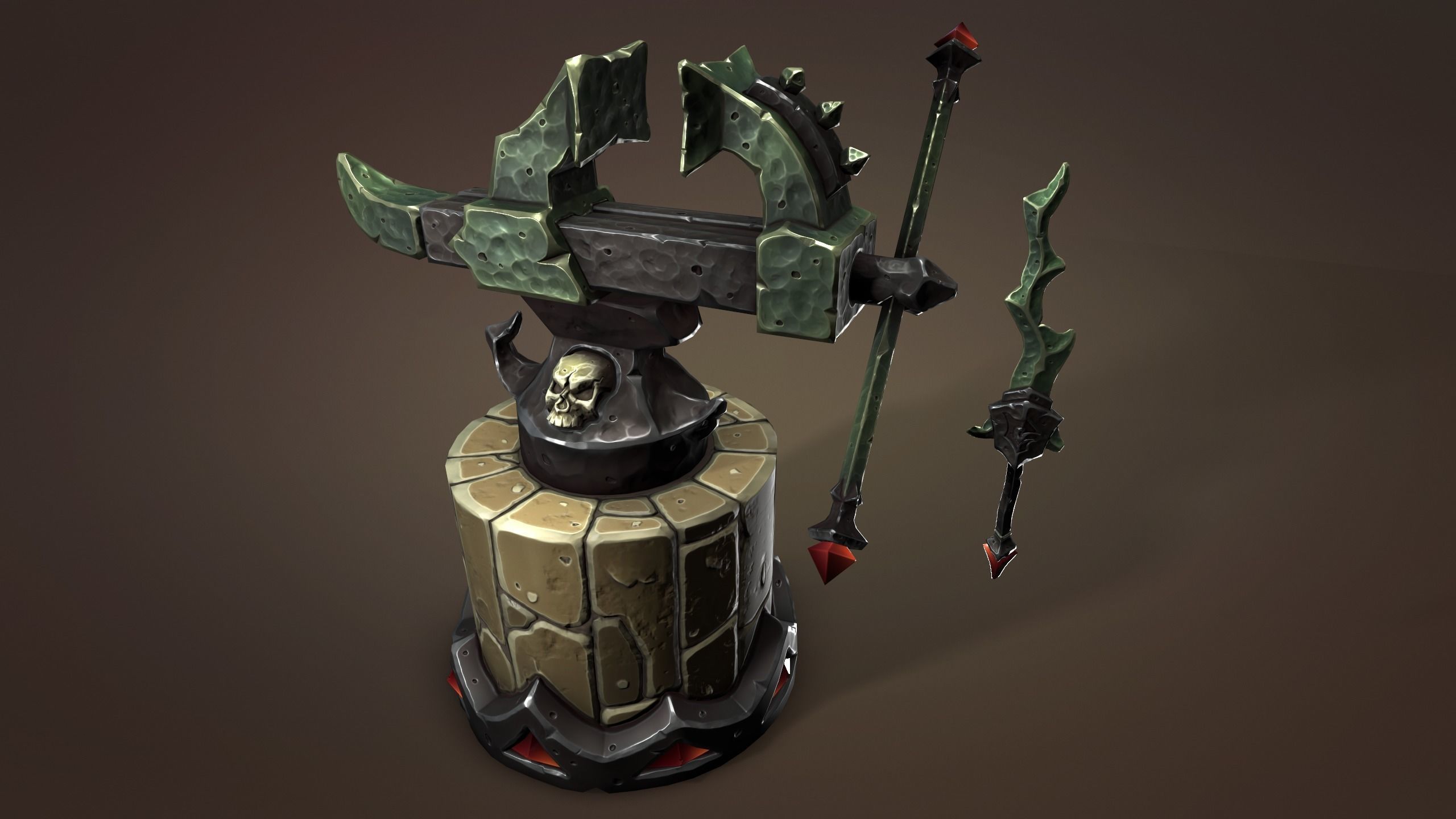 Undead vise Low-poly 3D model_2