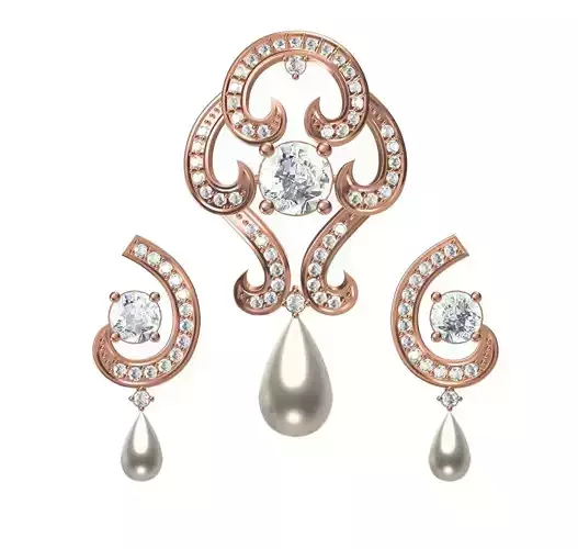 Women Earrings Pendant Set STL JCD Details