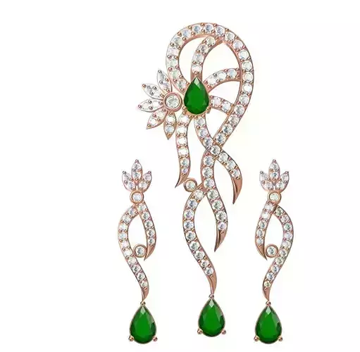Women Earrings Pendant Set STL JCD Details