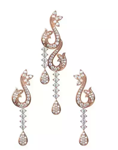 Women Earrings Pendant Set STL JCD Details