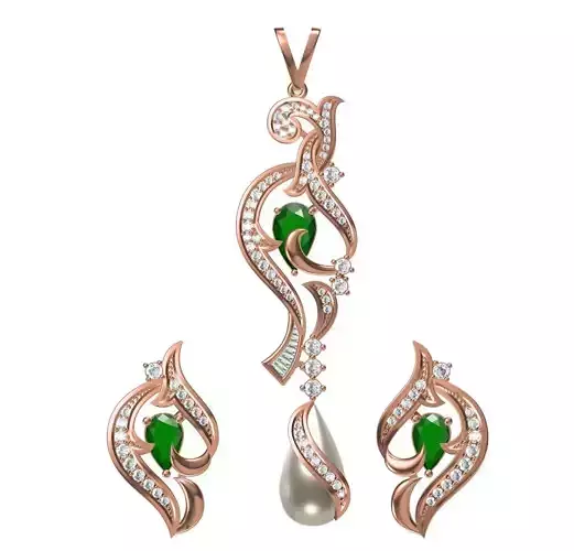 Women Earrings Pendant Set STL JCD Details