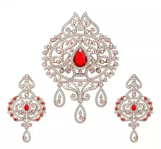 Women Earrings Pendant Set STL JCD Details