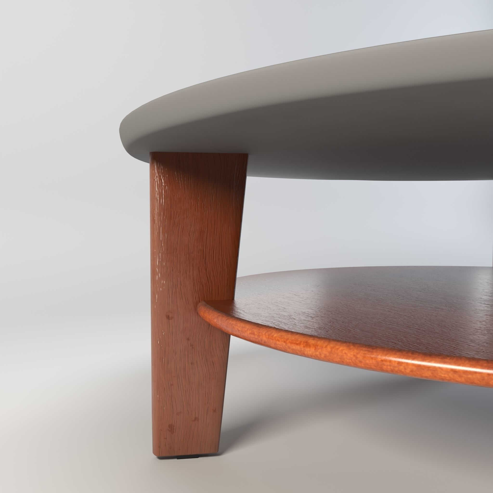 3D model round table desk workbench wood table interior table