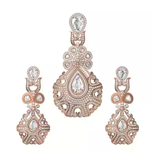 Women Earrings Pendant Set STL JCD Details