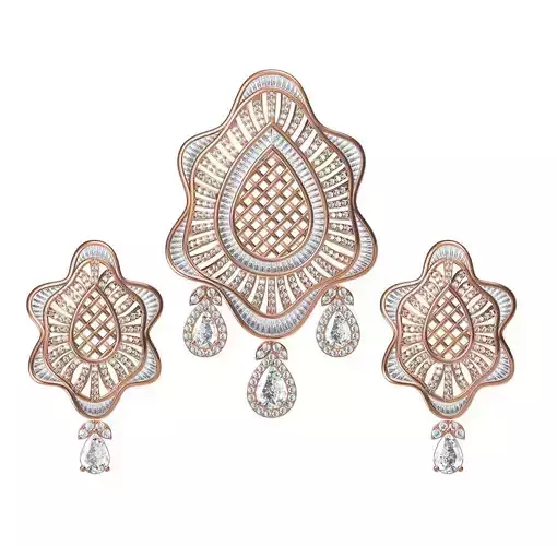 Women Earrings Pendant Set STL JCD Details
