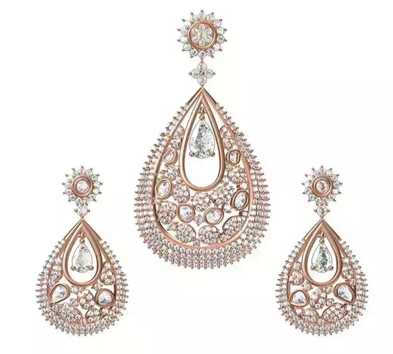 Women Earrings Pendant Set STL JCD Details