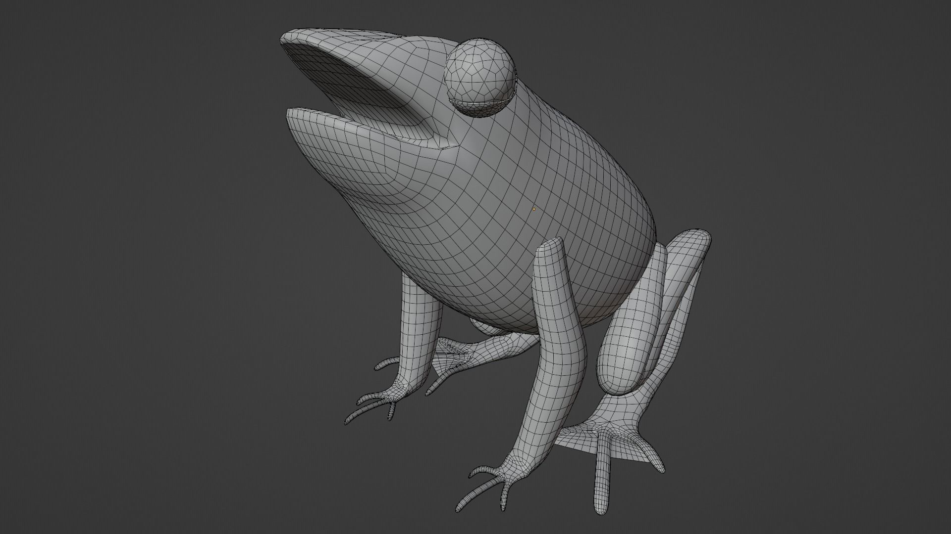 Mid-Poly Brown Frog Low-poly 3D model_6