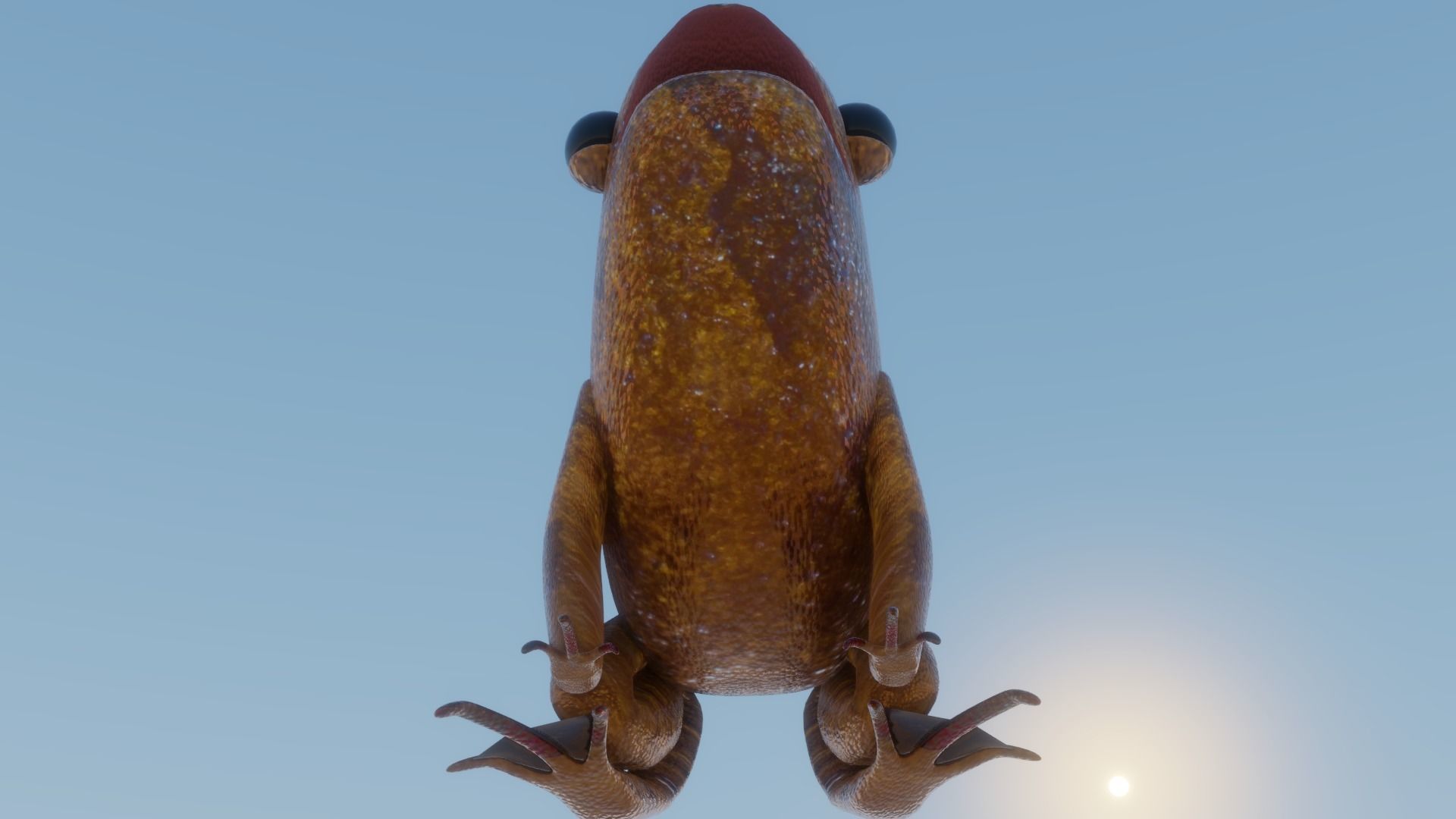 Mid-Poly Brown Frog Low-poly 3D model_5