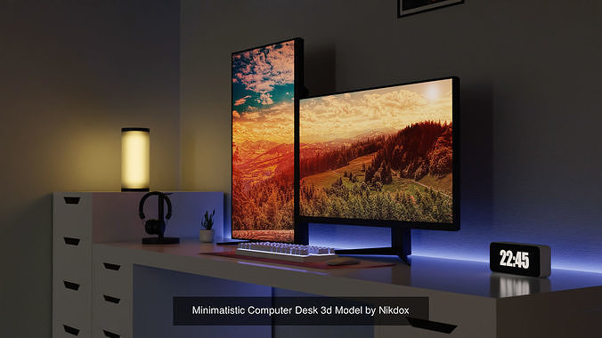 Computer Desk Collection by Nikdox 3D Model Pack 6