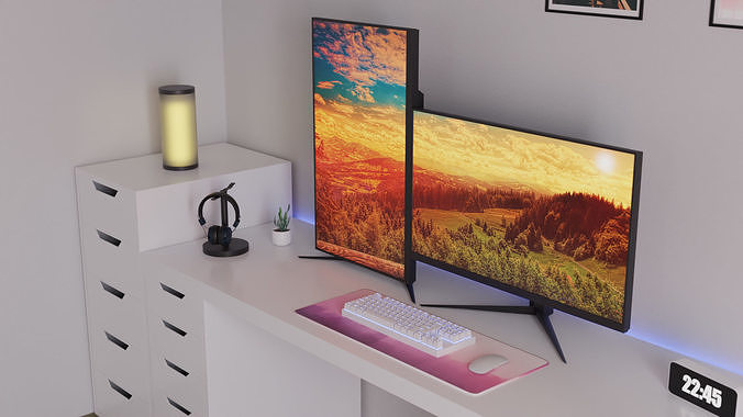 Computer Desk Collection by Nikdox 3D Model Pack 3