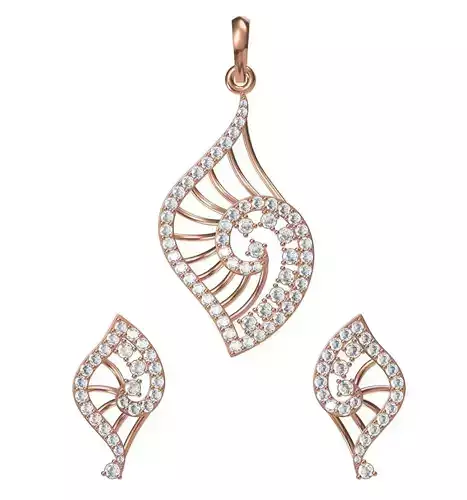 Women Earrings Pendant Set STL JCD Details