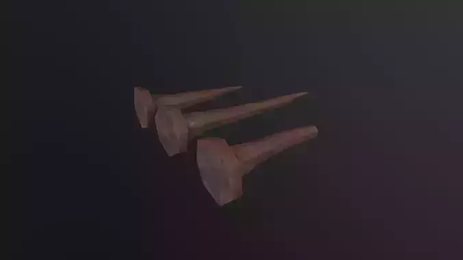 Old Rusting Medieval Nails 3D Model Low-poly 3D model Old Rusting Medieval Nails 3D Model Low-poly 3D model