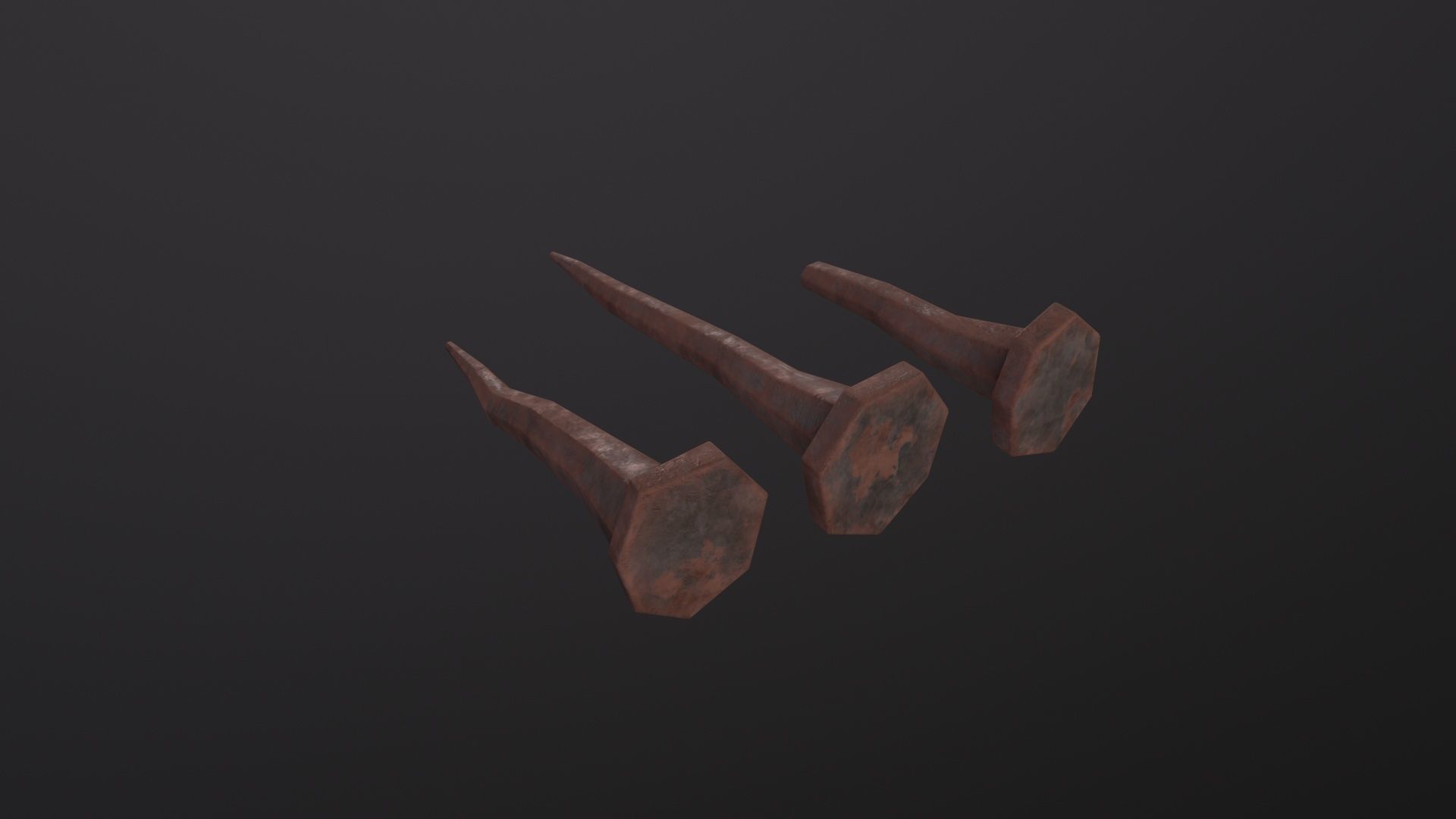 Old Rusting Medieval Nails 3D Model Low-poly 3D model_5