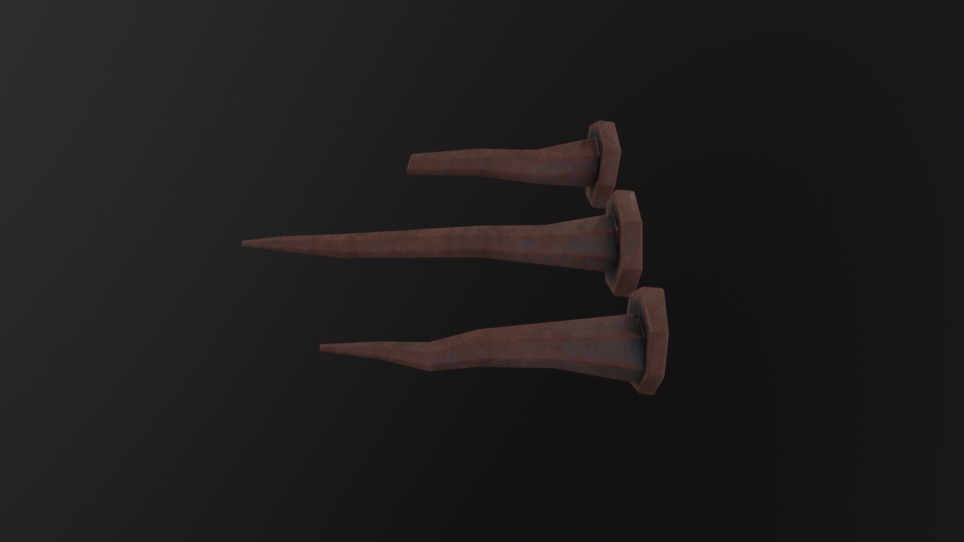 Old Rusting Medieval Nails 3D Model Low-poly 3D model_4