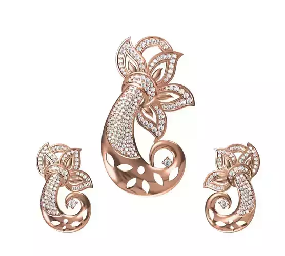 Women Earrings Pendant Set STL JCD Details