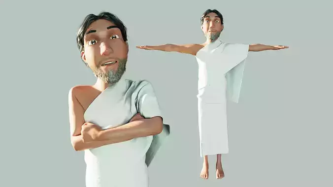 Muslim Man in Ehraam  Low-poly 3D model