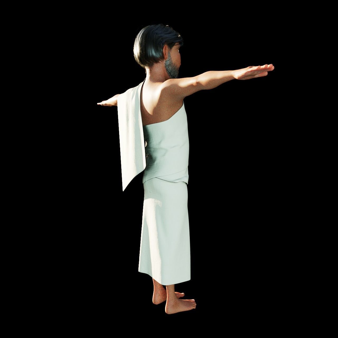 Muslim Man in Ehraam Low-poly 3D model_3