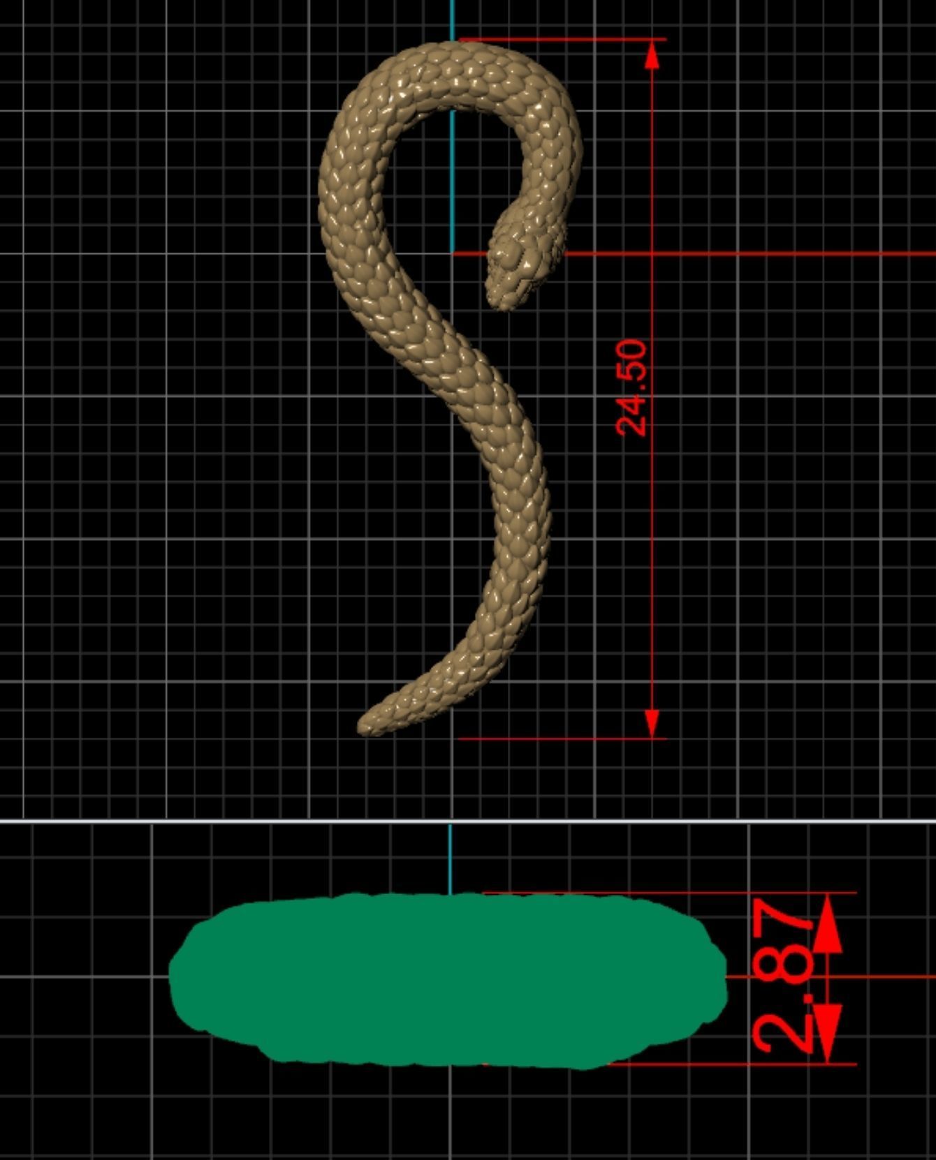 snake pendant 002 3D print model_6