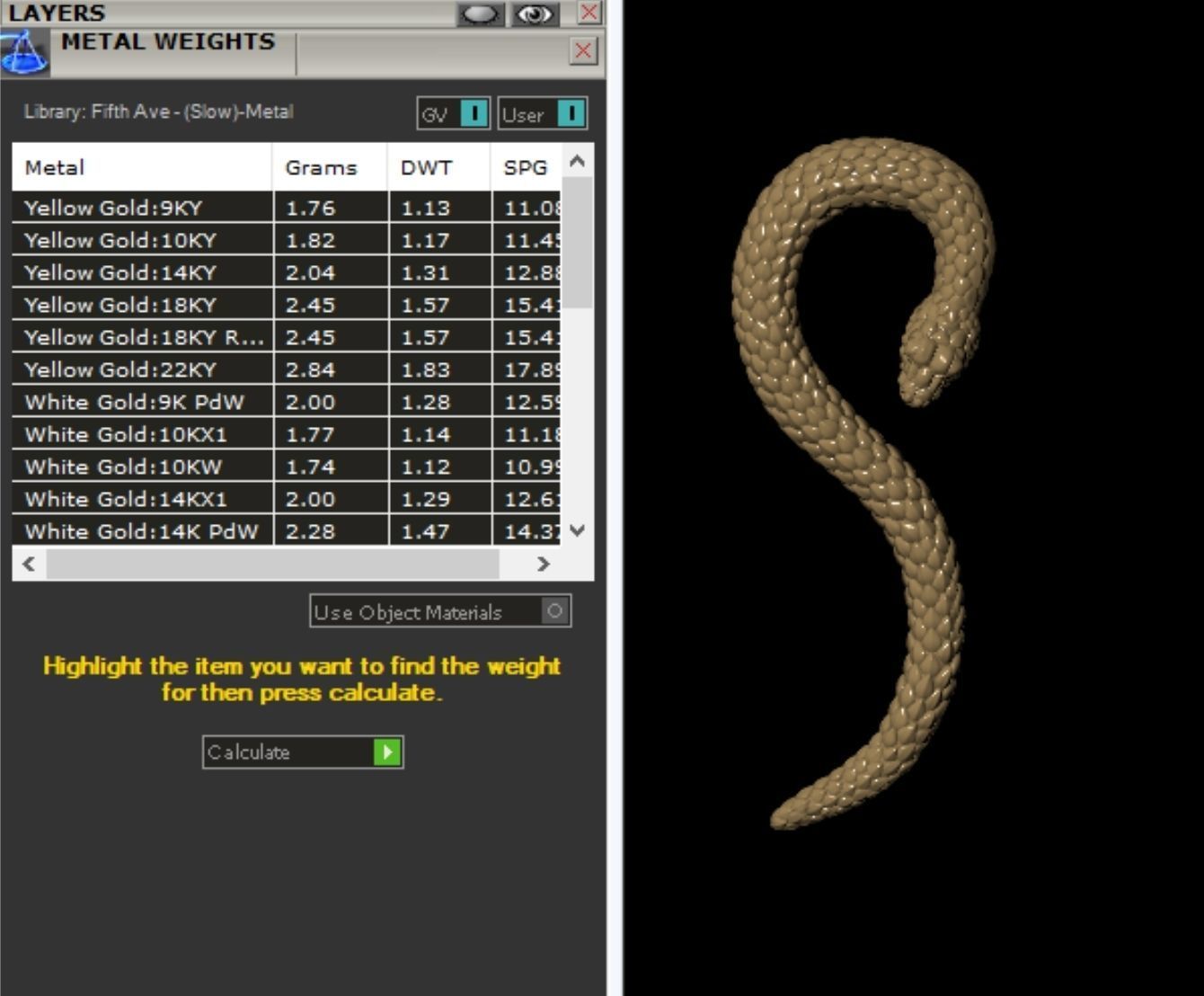 snake pendant 002 3D print model_5