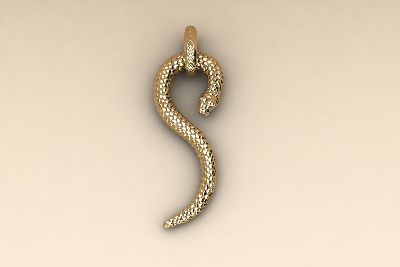 snake pendant 002 3D print model_1